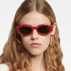 SALE! NEW Dior DIORSIGNATURE B1U 35C0 Shiny Red Green Women Sunglasses